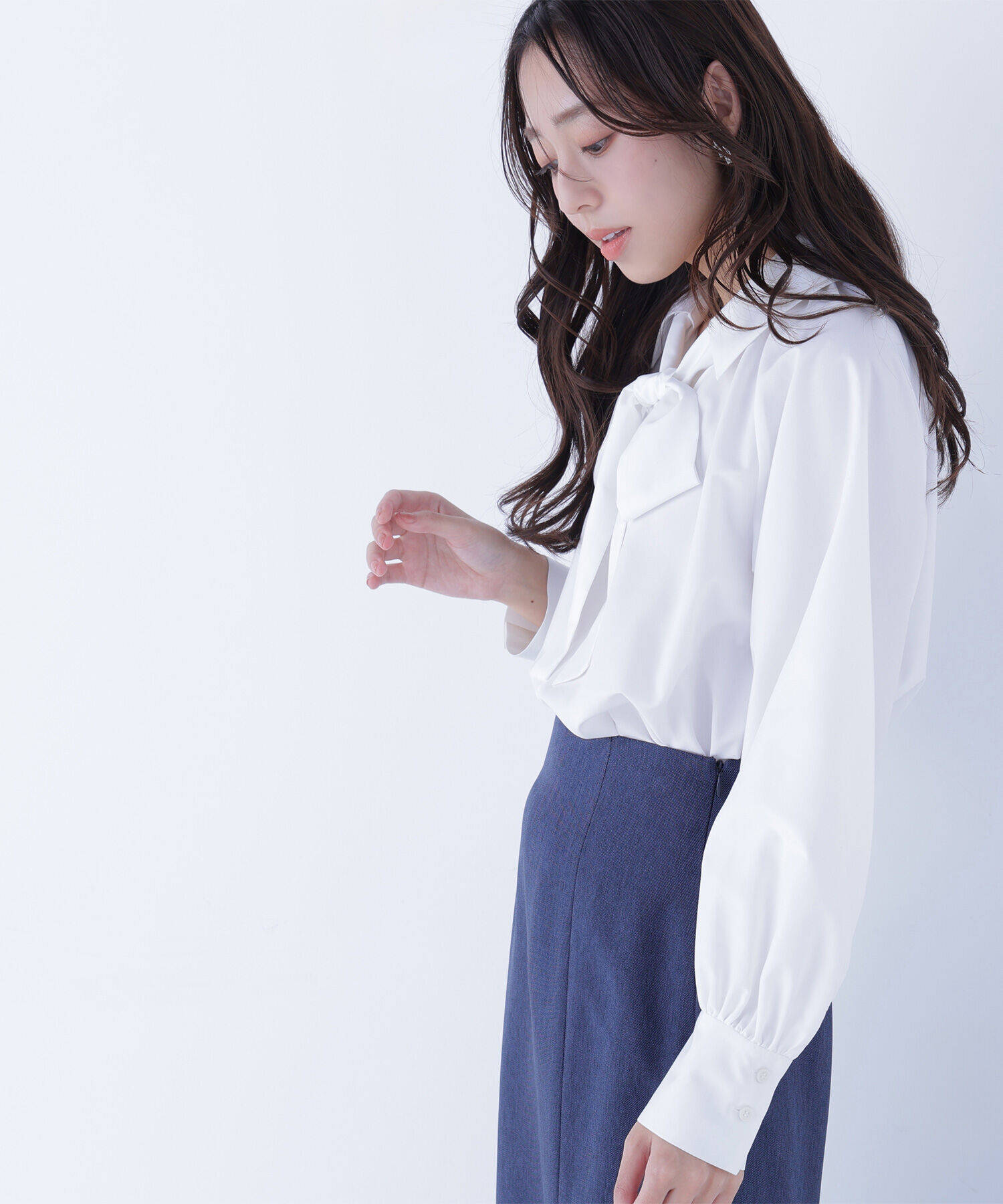  「スキッパーリボンタイブラウス」|シャツ・ブラウス|