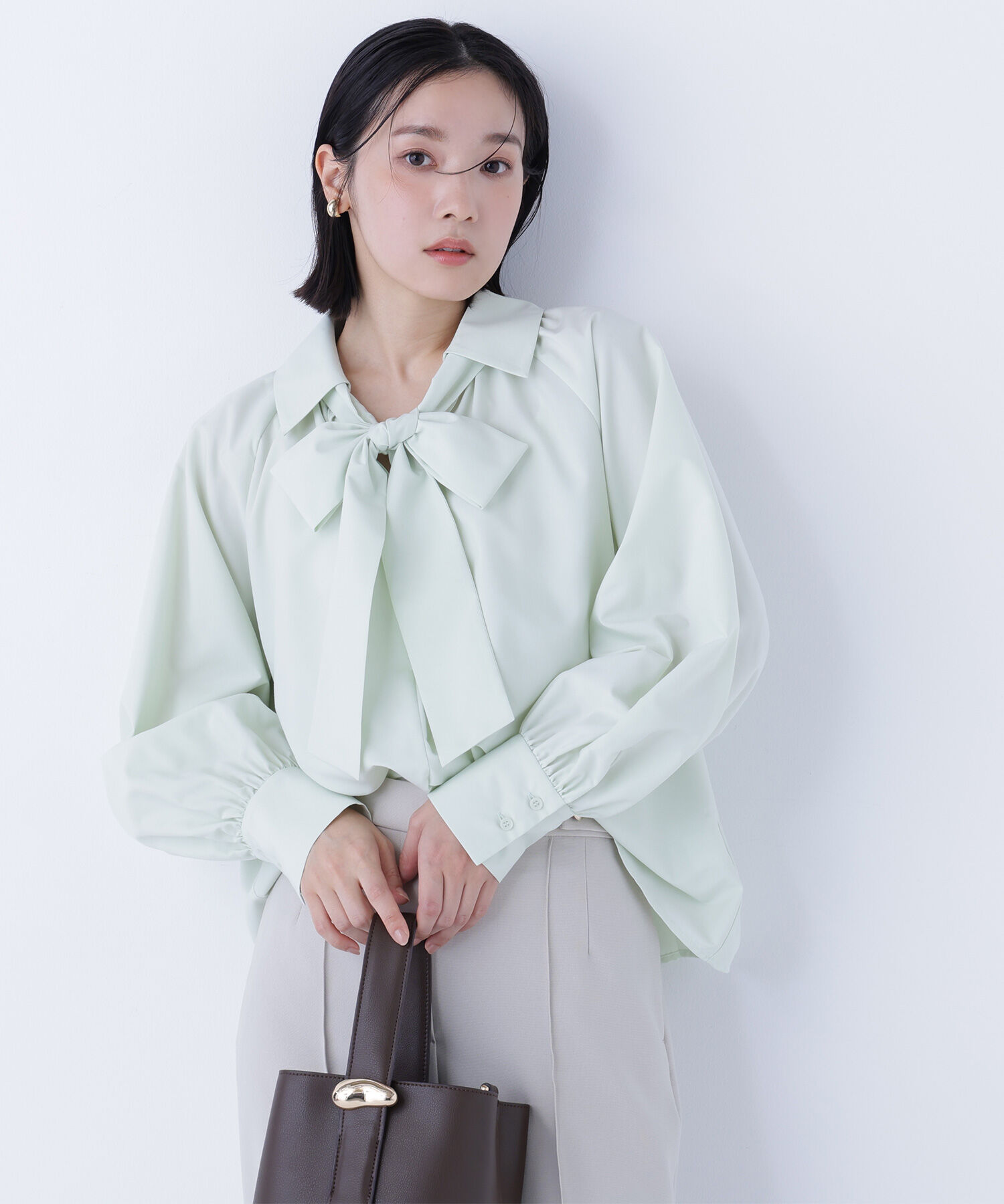  「スキッパーリボンタイブラウス」|シャツ・ブラウス|