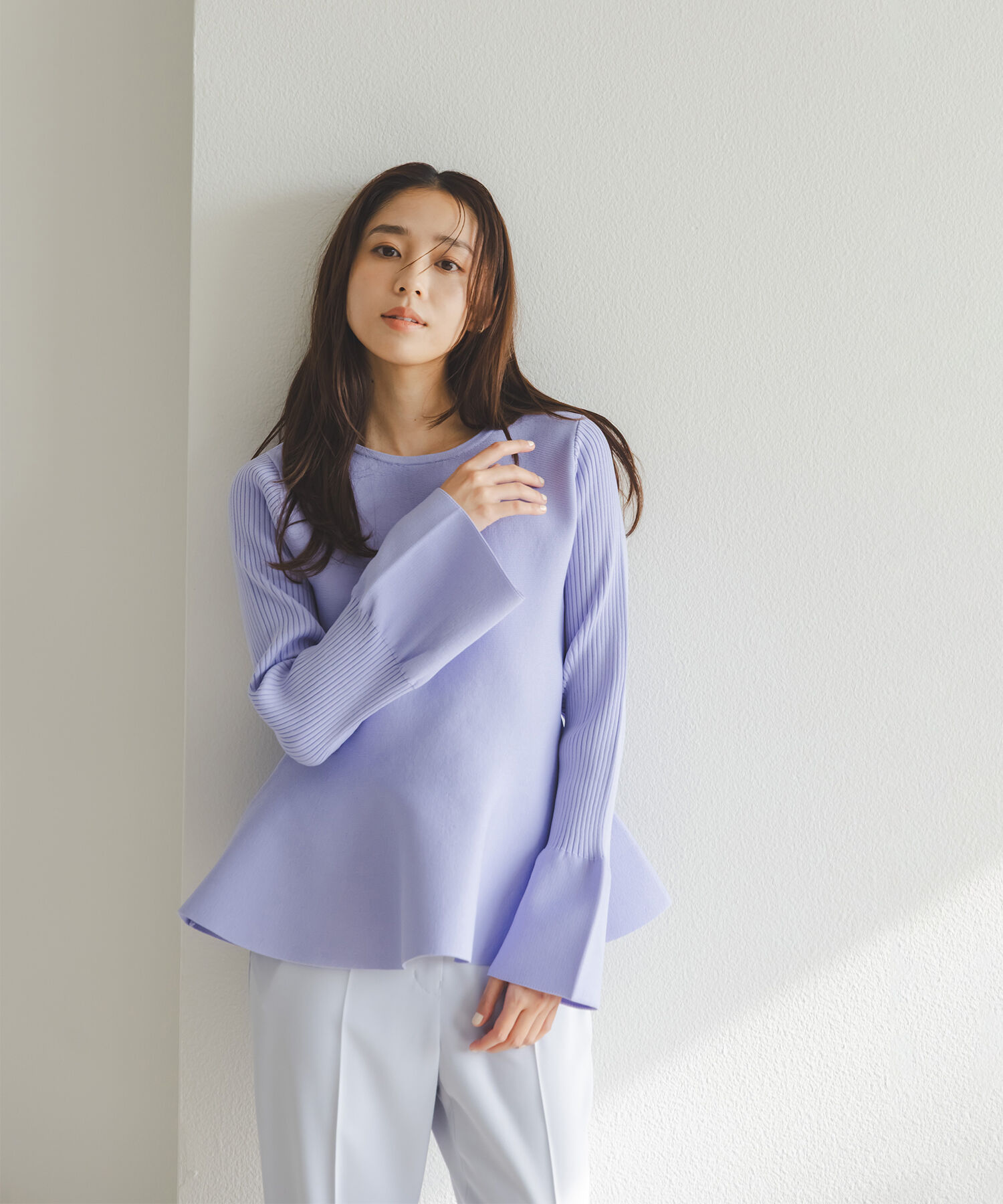  「ベルスリーブペプラムニット」|ニット・セーター|