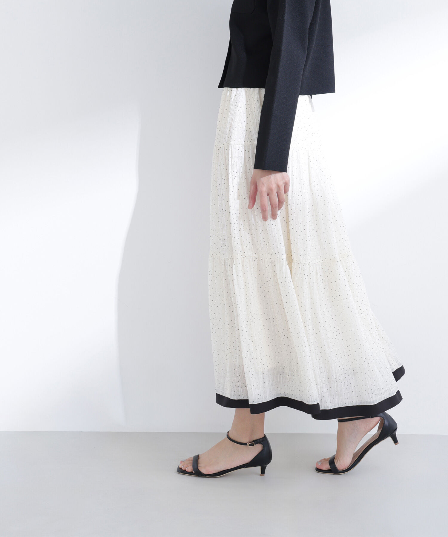  「ドットバイカラーフレアスカート」|スカート|