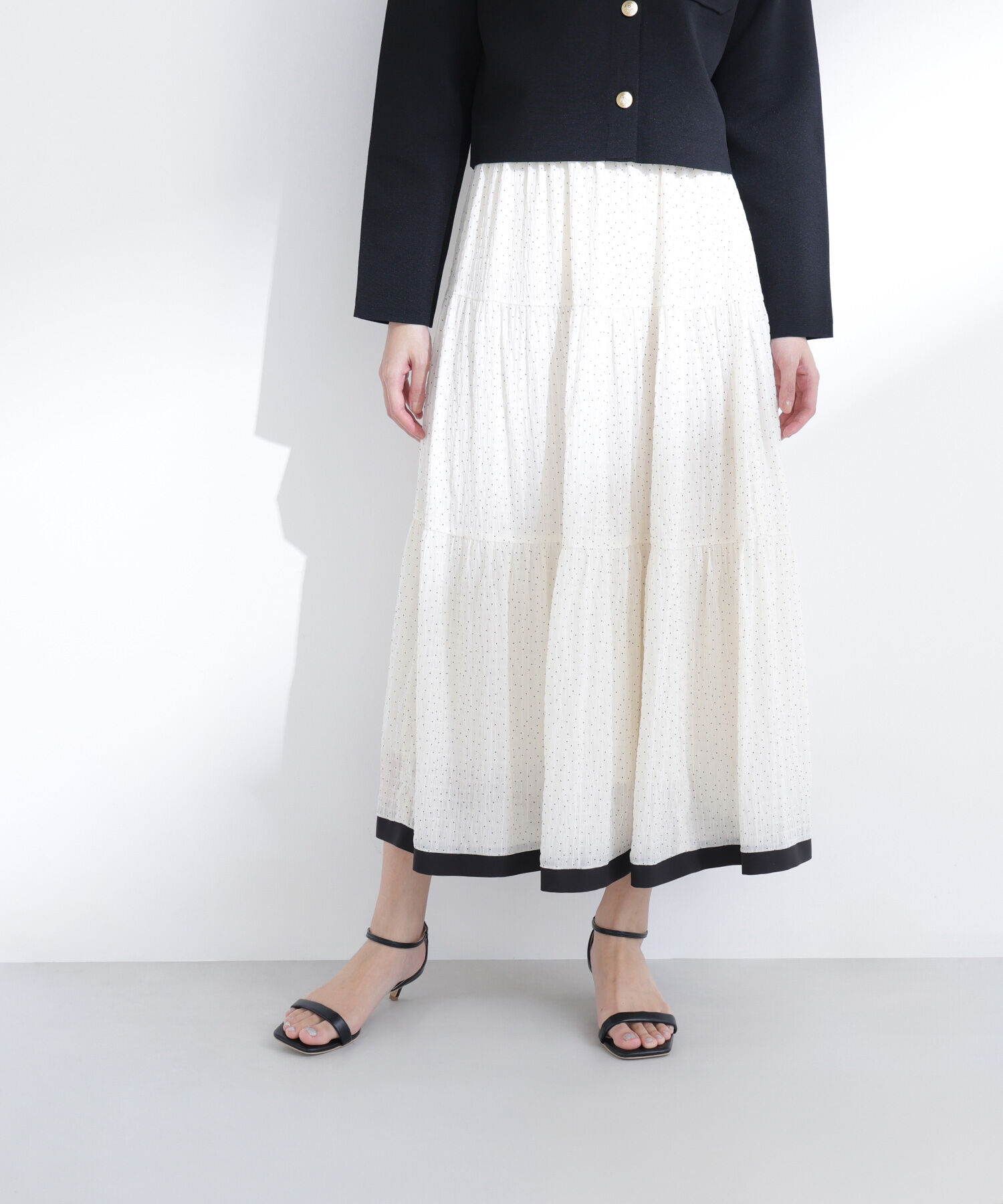  「ドットバイカラーフレアスカート」|スカート|