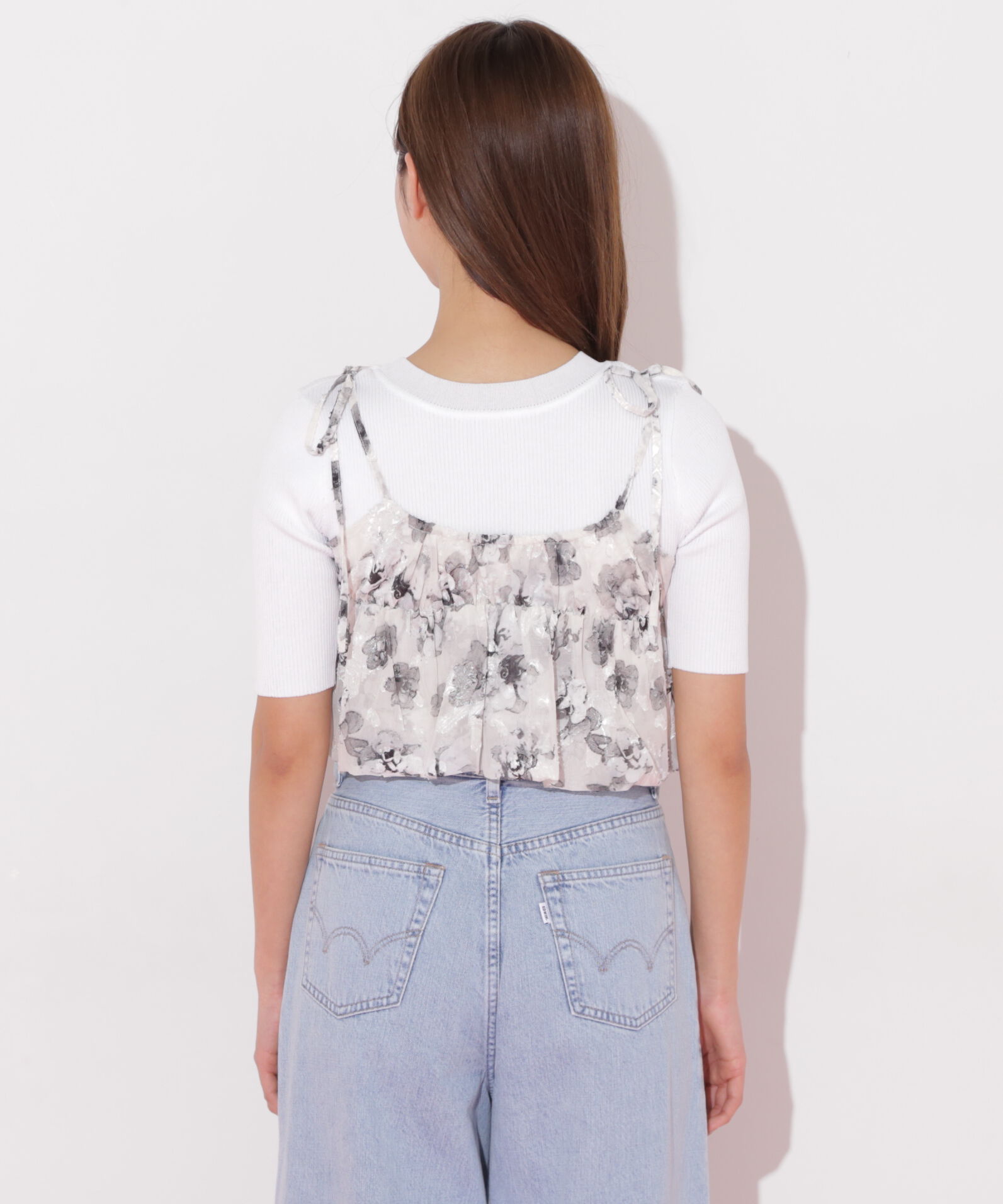  「バルーンフリルキャミ付きニットセット」|ニット・セーター|