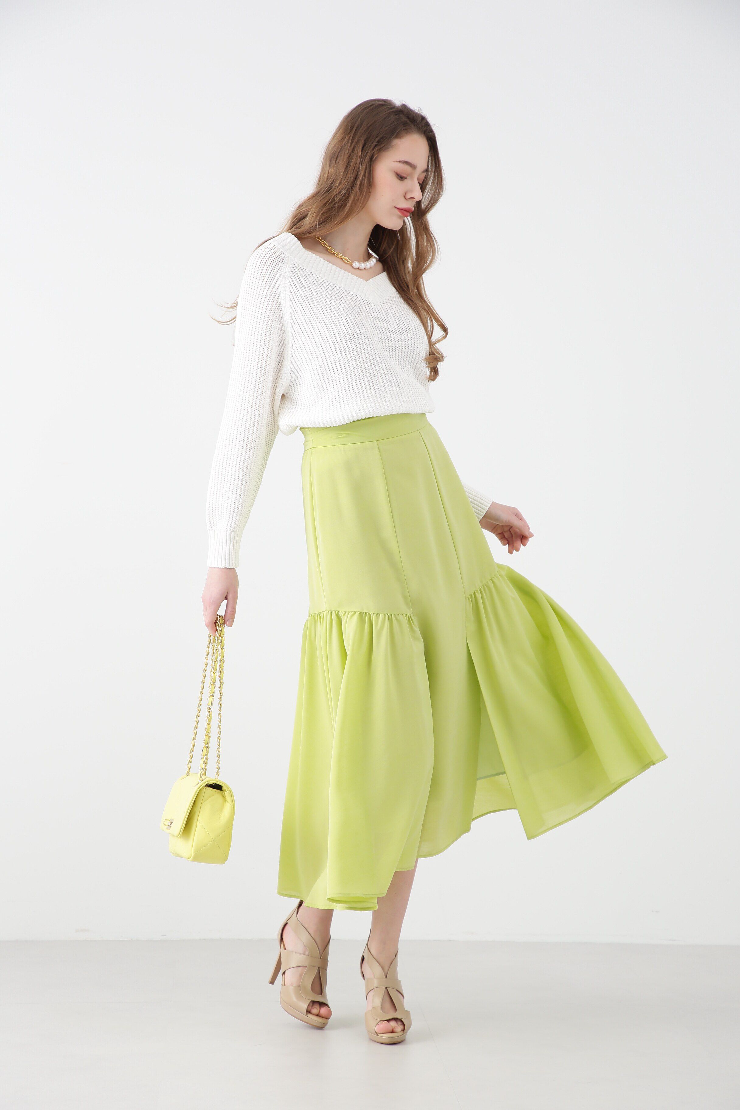  「ローンギャザーフレアスカート」|スカート|