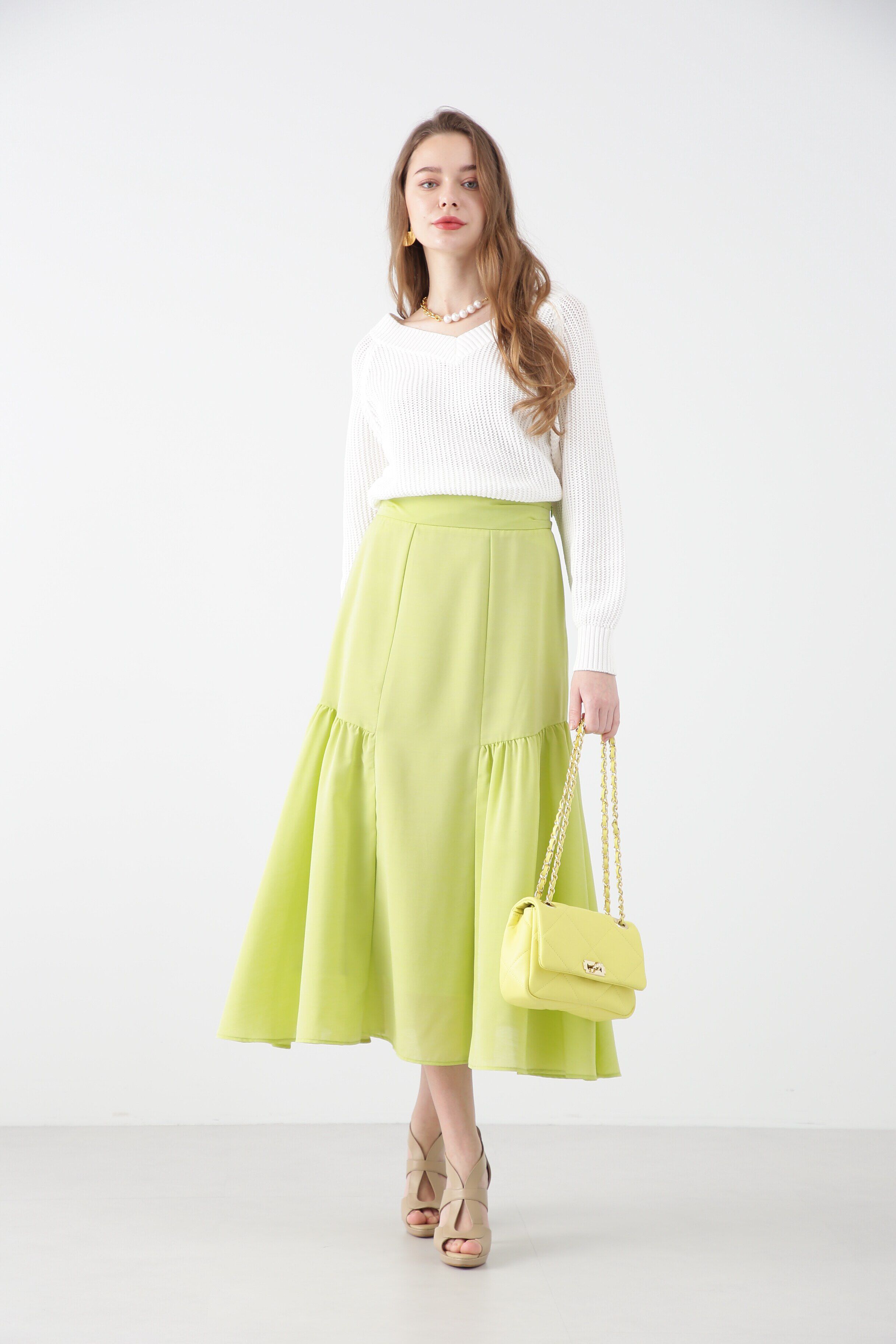  「ローンギャザーフレアスカート」|スカート|