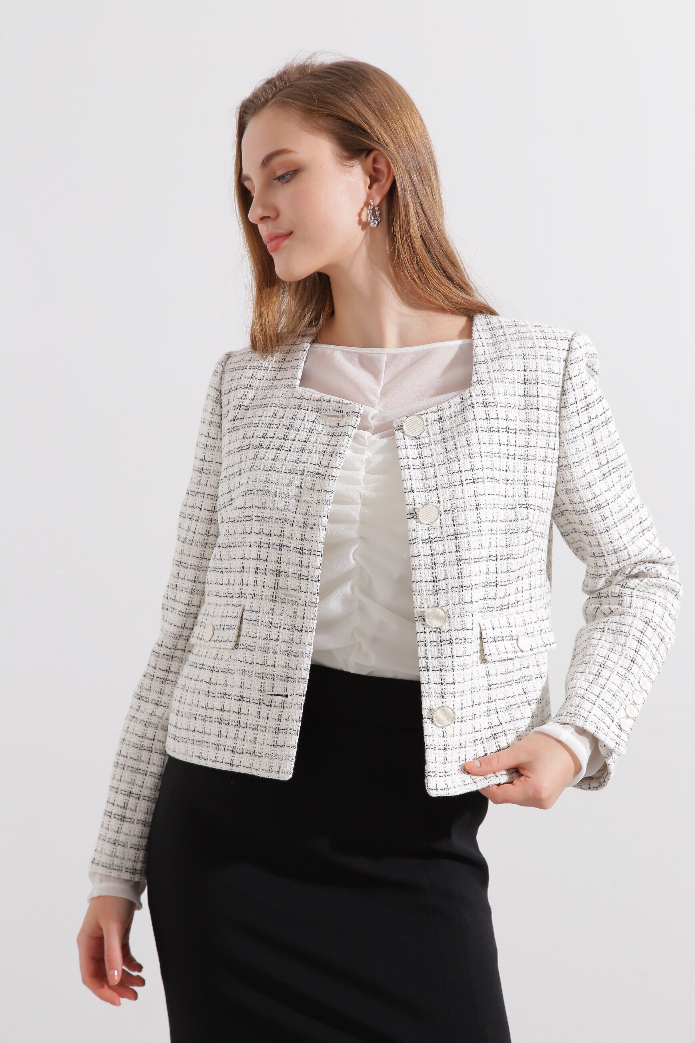  「◆スクエアーネックツイードジャケット」|その他|