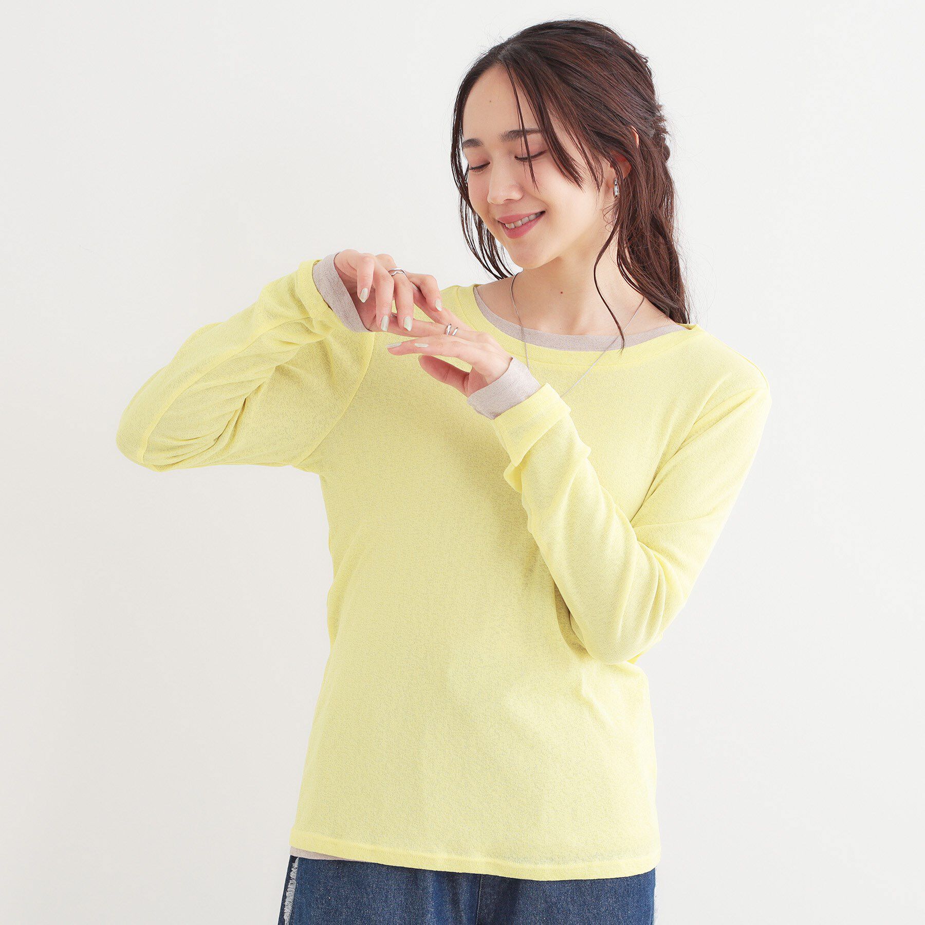 SHOO･LA･RUE「【洗える/S-LL/2点セット】1セットあると便利 シアーレイヤードロンTセット」|その他|