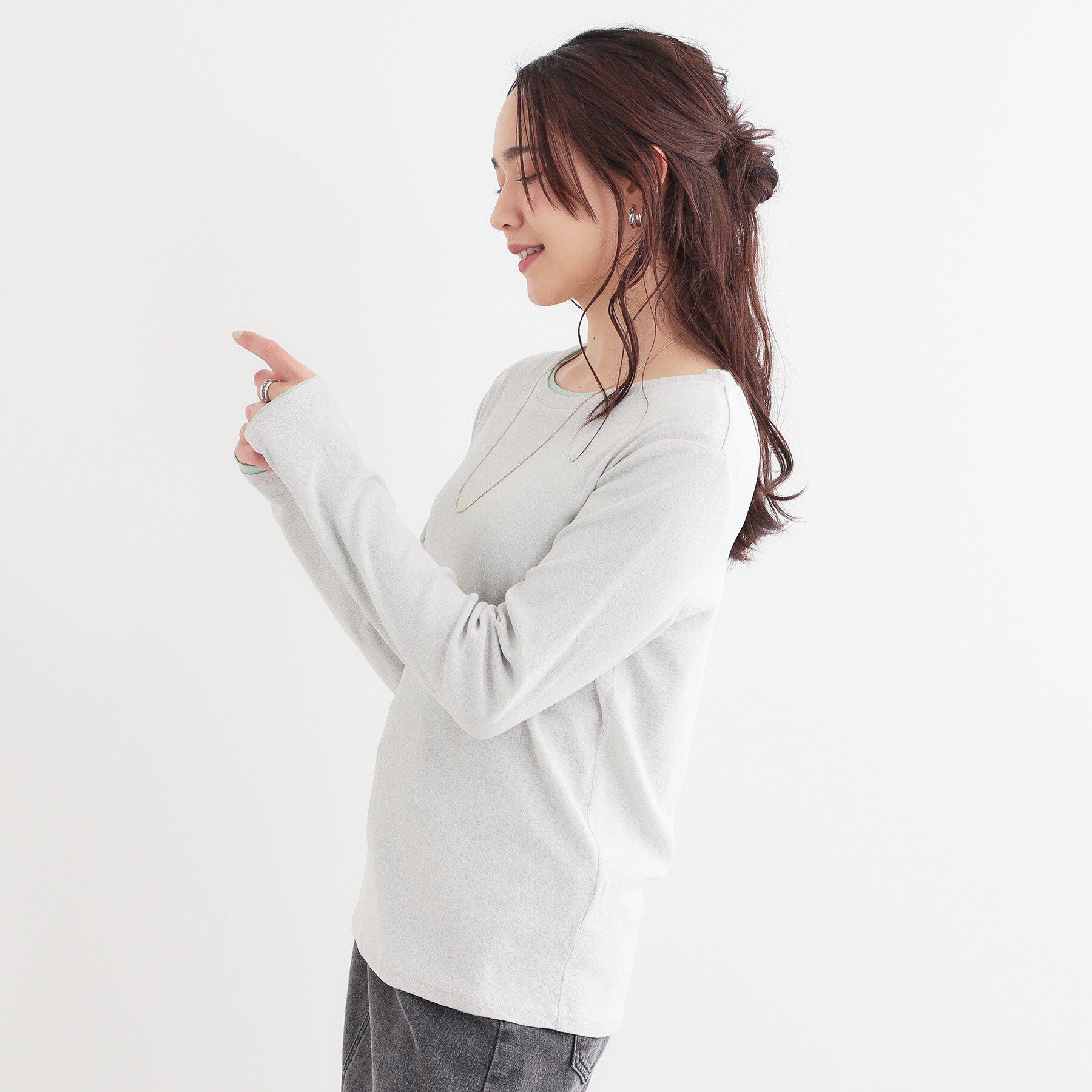 SHOO･LA･RUE「【洗える/S-LL/2点セット】1セットあると便利 シアーレイヤードロンTセット」|その他|