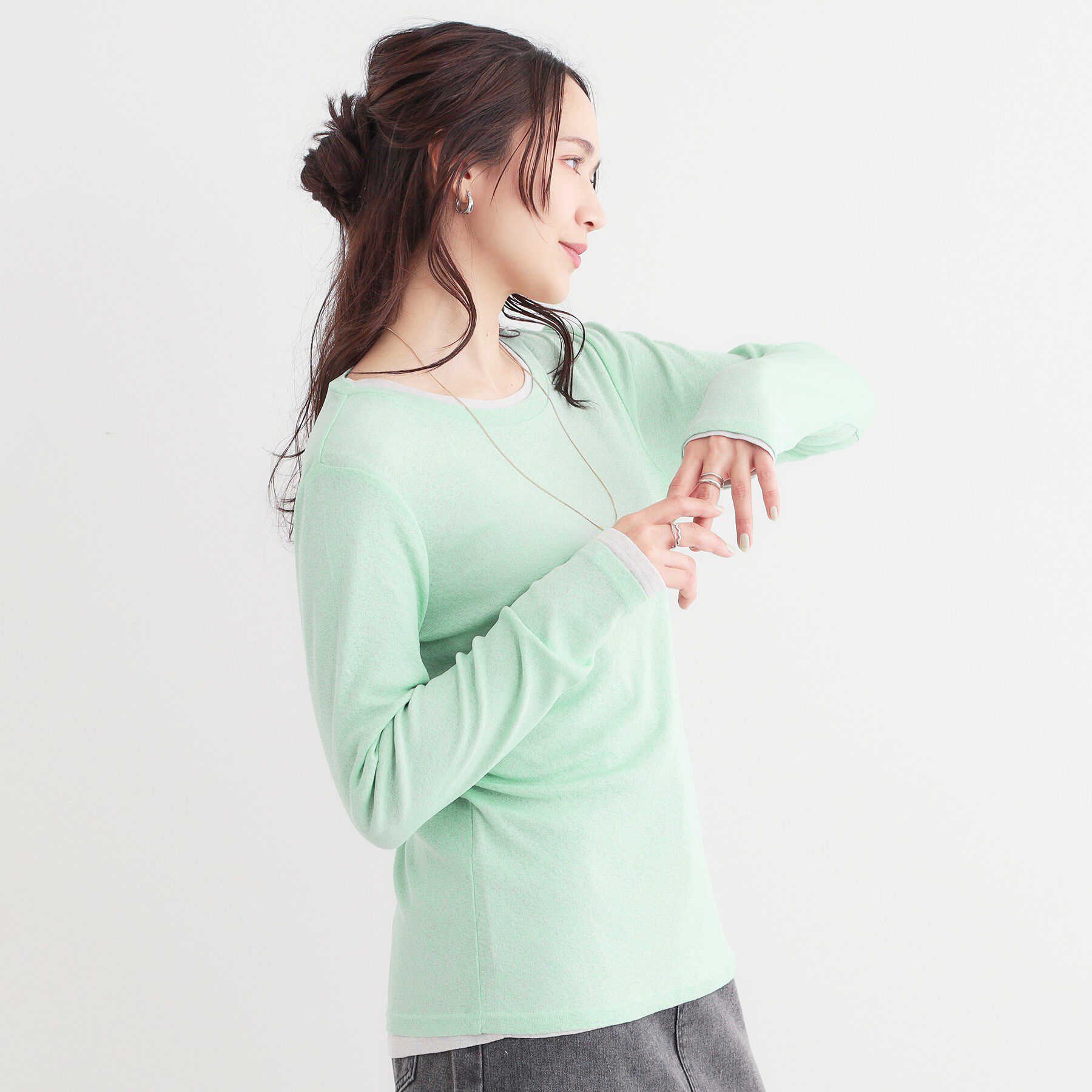 SHOO･LA･RUE「【洗える/S-LL/2点セット】1セットあると便利 シアーレイヤードロンTセット」|その他|