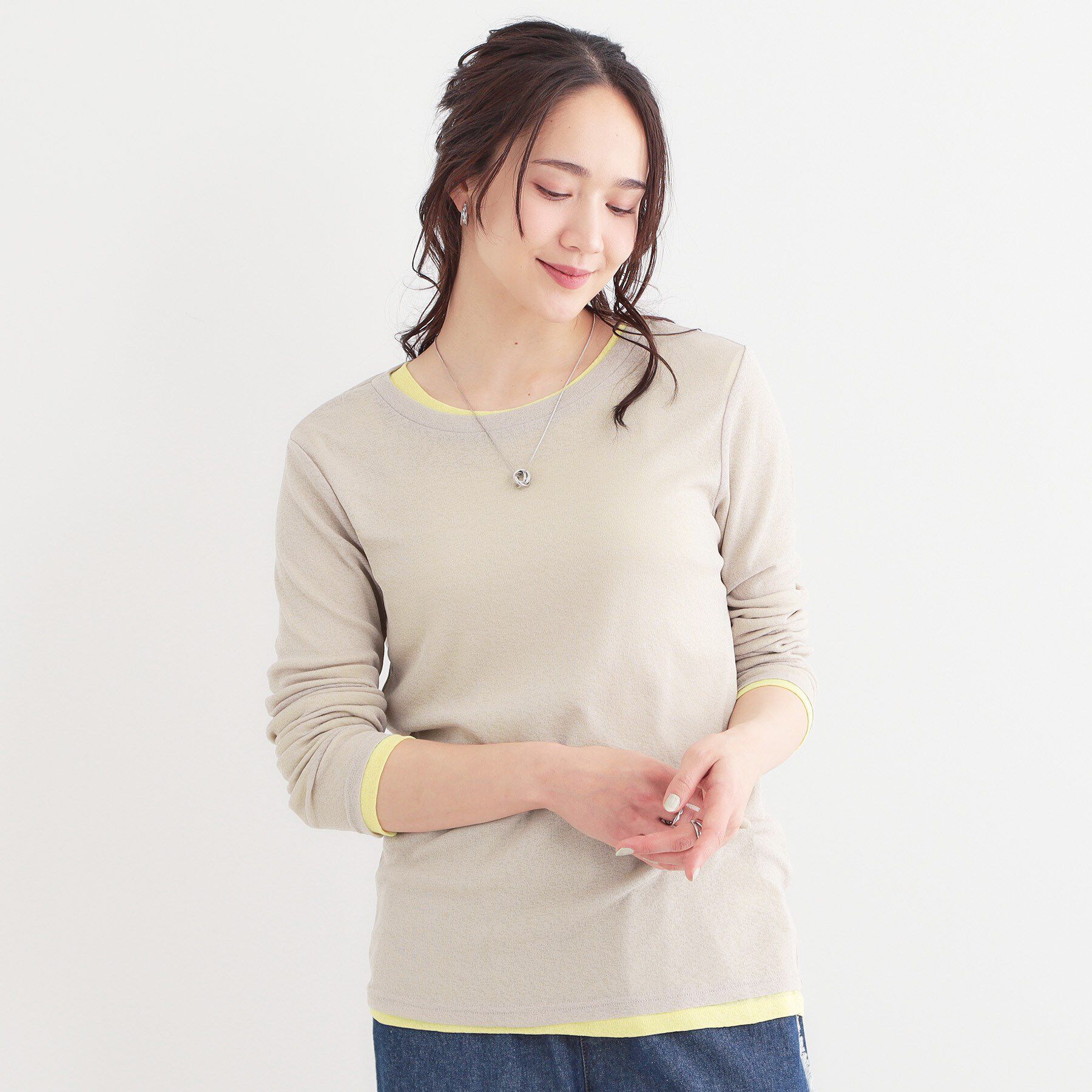 SHOO･LA･RUE「【洗える/S-LL/2点セット】1セットあると便利 シアーレイヤードロンTセット」|その他|