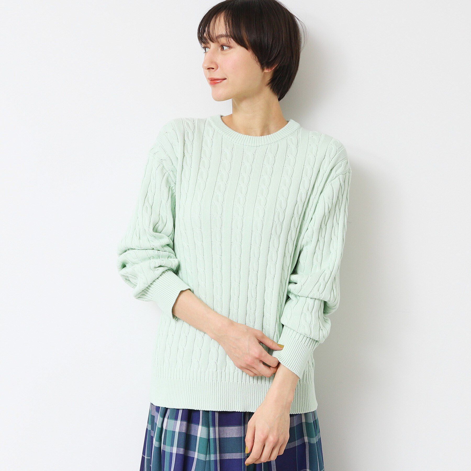 Dessin「ケーブルニット」|ニット・セーター|ミントグリーン(02