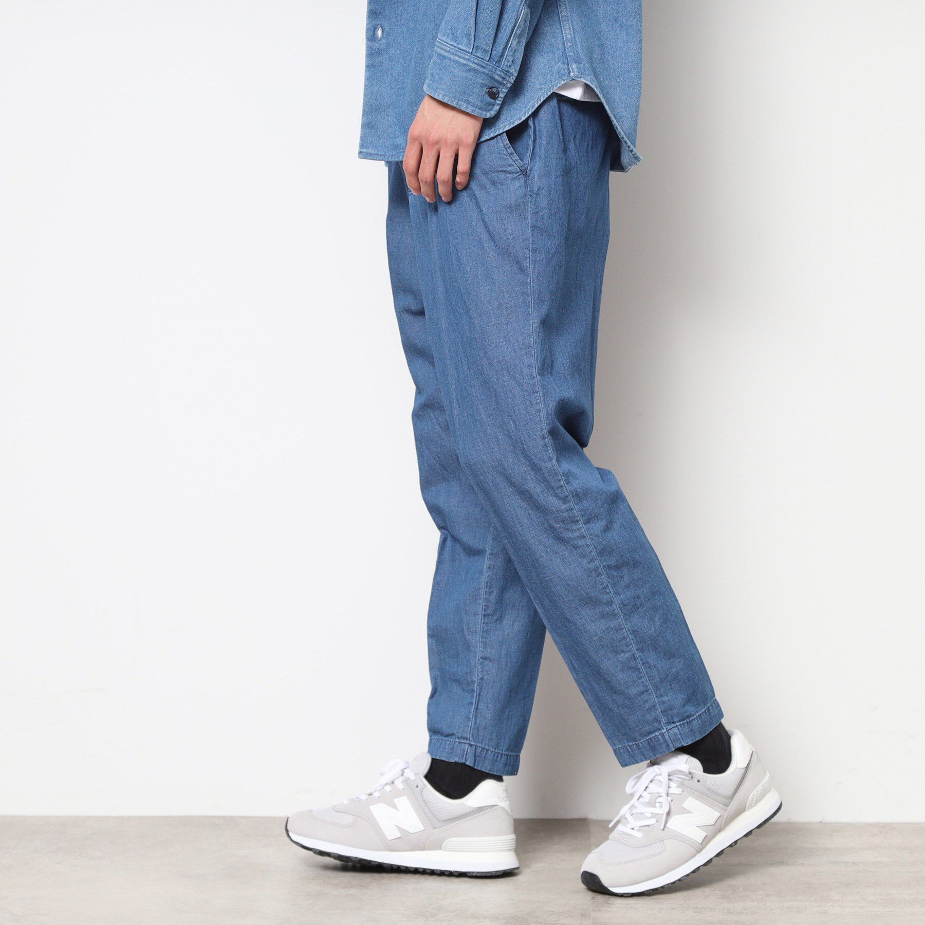 Dessin「【ウエストゴム・洗える】綿麻デニムリラックスパンツ」|その他|