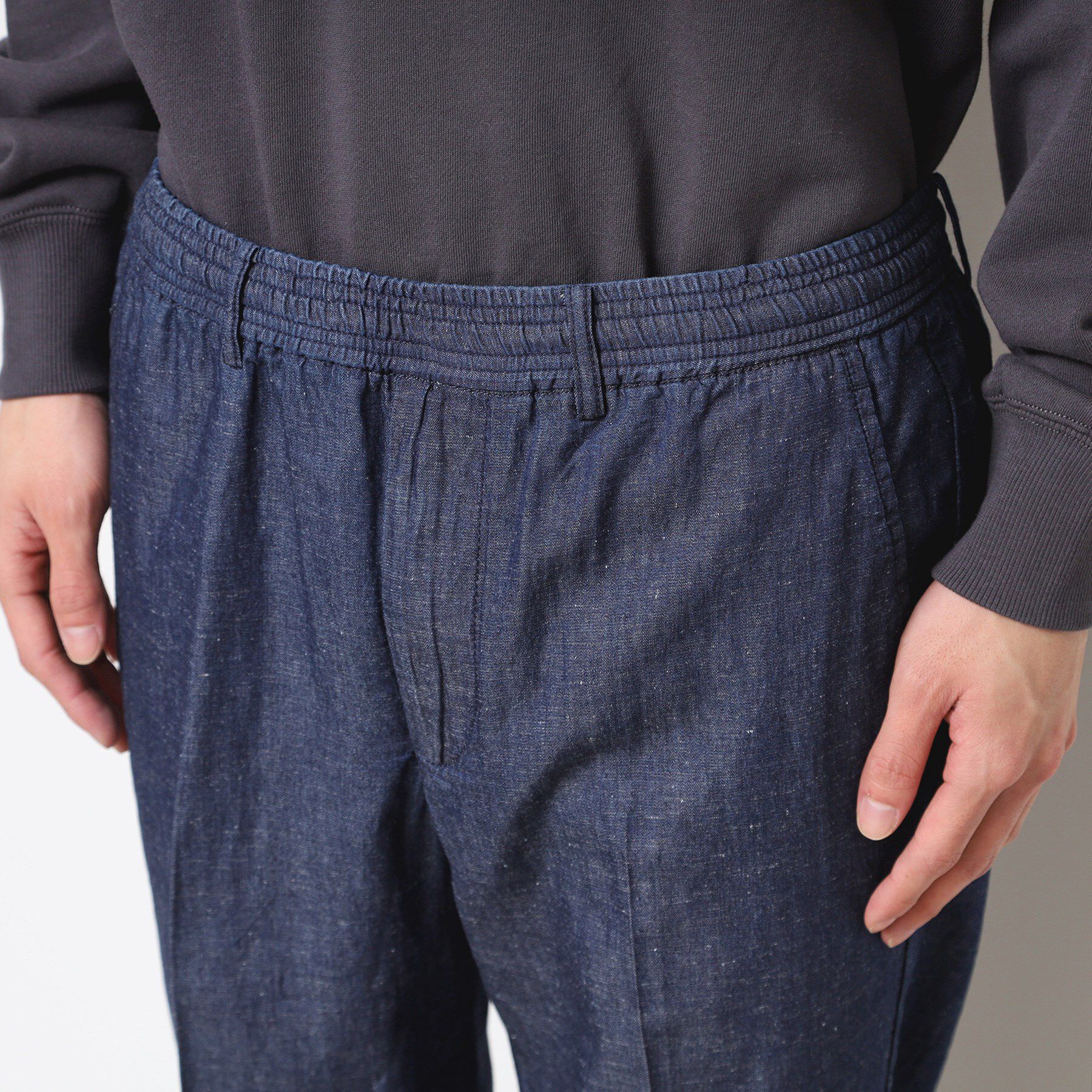 Dessin「【ウエストゴム・洗える】綿麻デニムリラックスパンツ」|その他|