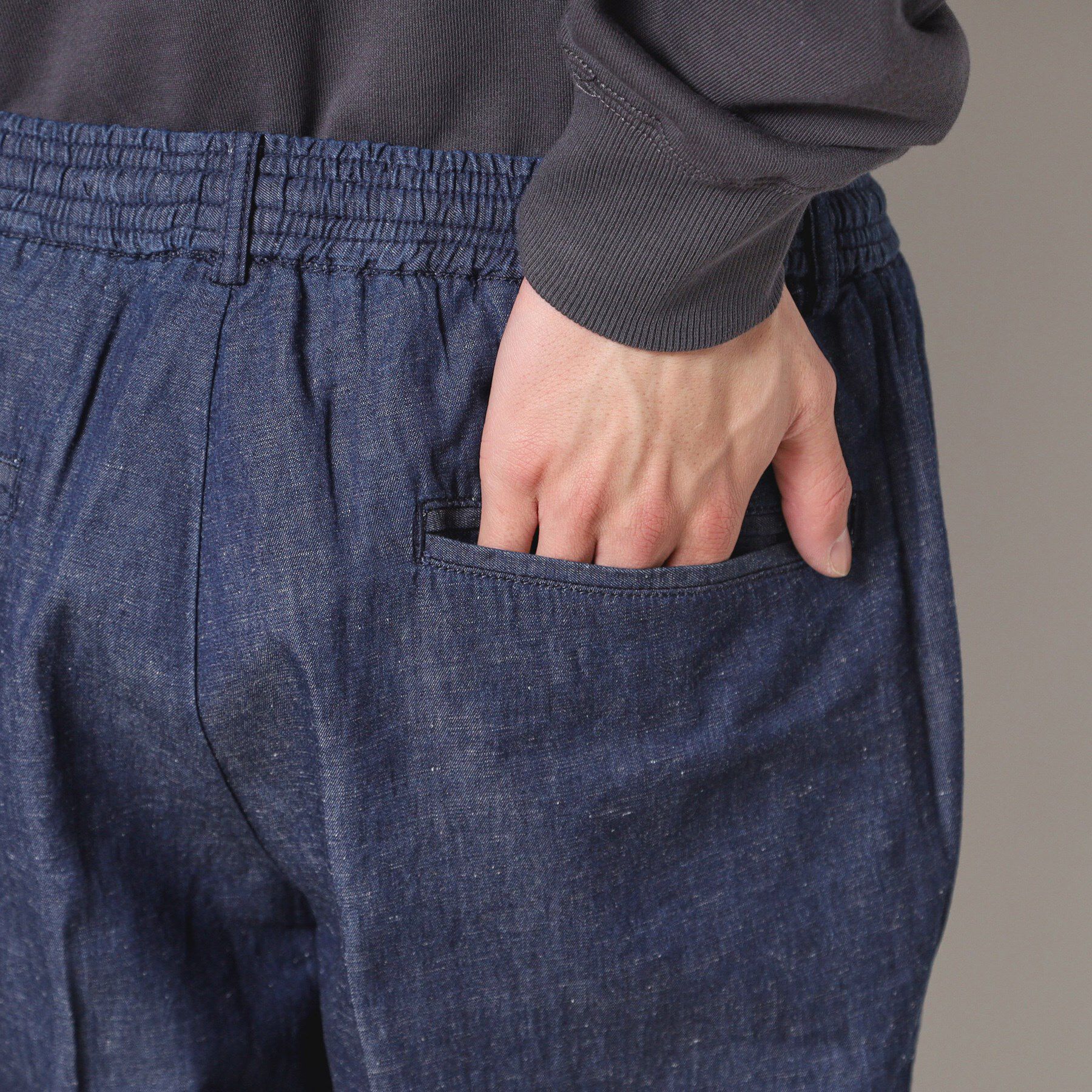 Dessin「【ウエストゴム・洗える】綿麻デニムリラックスパンツ」|その他|