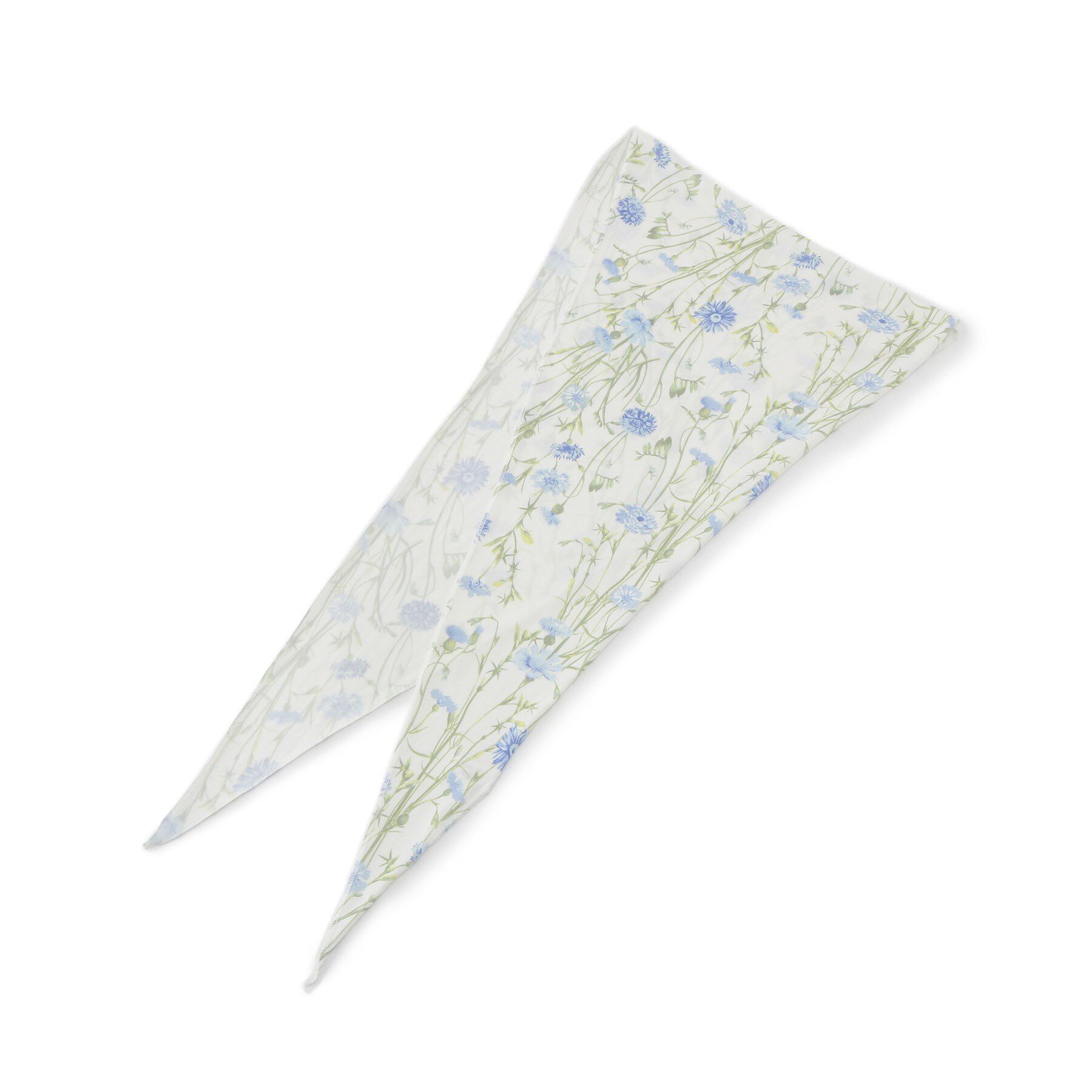 ITS&rsquo;DEMO「【接触冷感／UV／手洗い可】ボタニカル柄ひし形スカーフ」|バンダナ・スカーフ|ブルー(192)