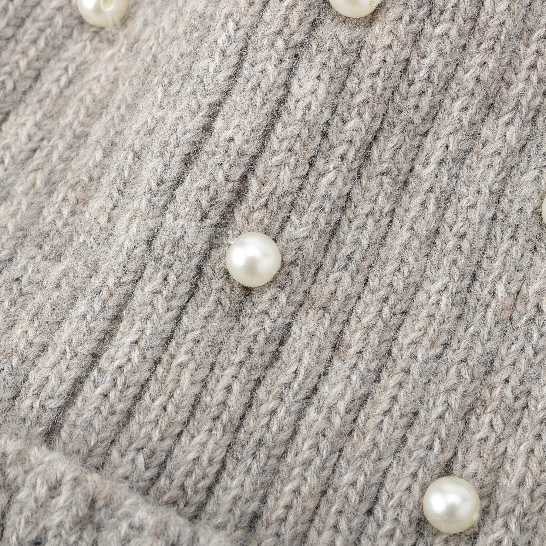 ITS&rsquo;DEMO「フェイクパール付きニット帽」|ニット帽|