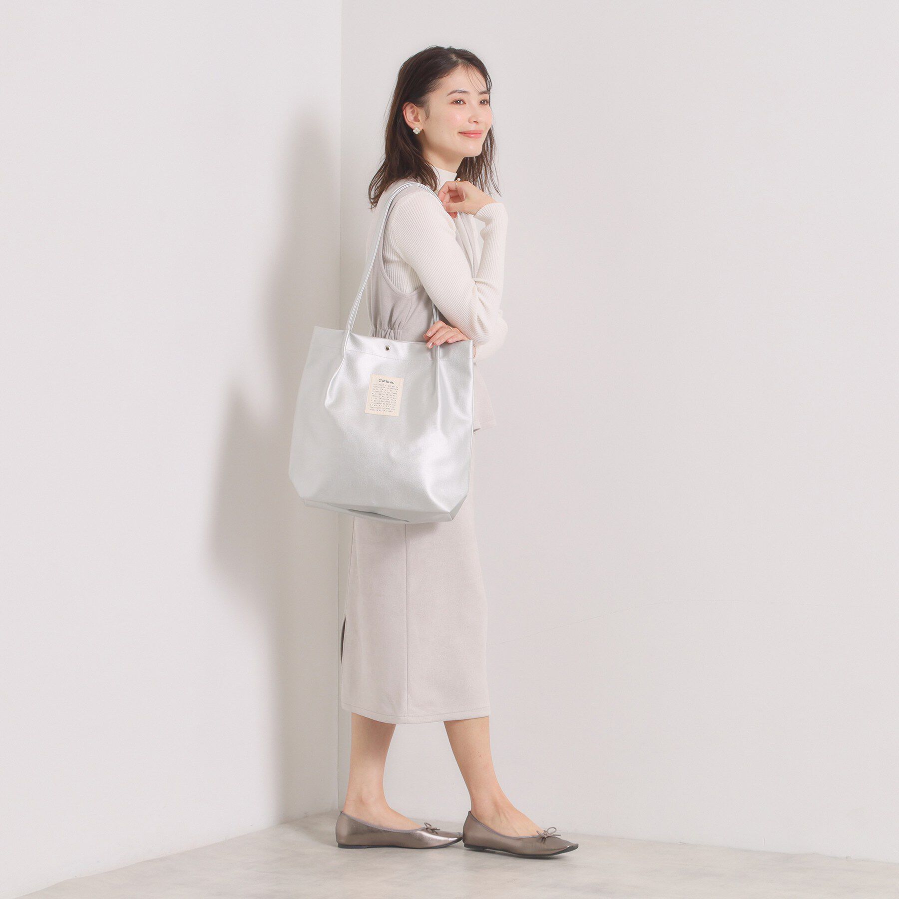 ITS&rsquo;DEMO「【A4対応】合皮ハンドルタックトート」|トートバッグ|