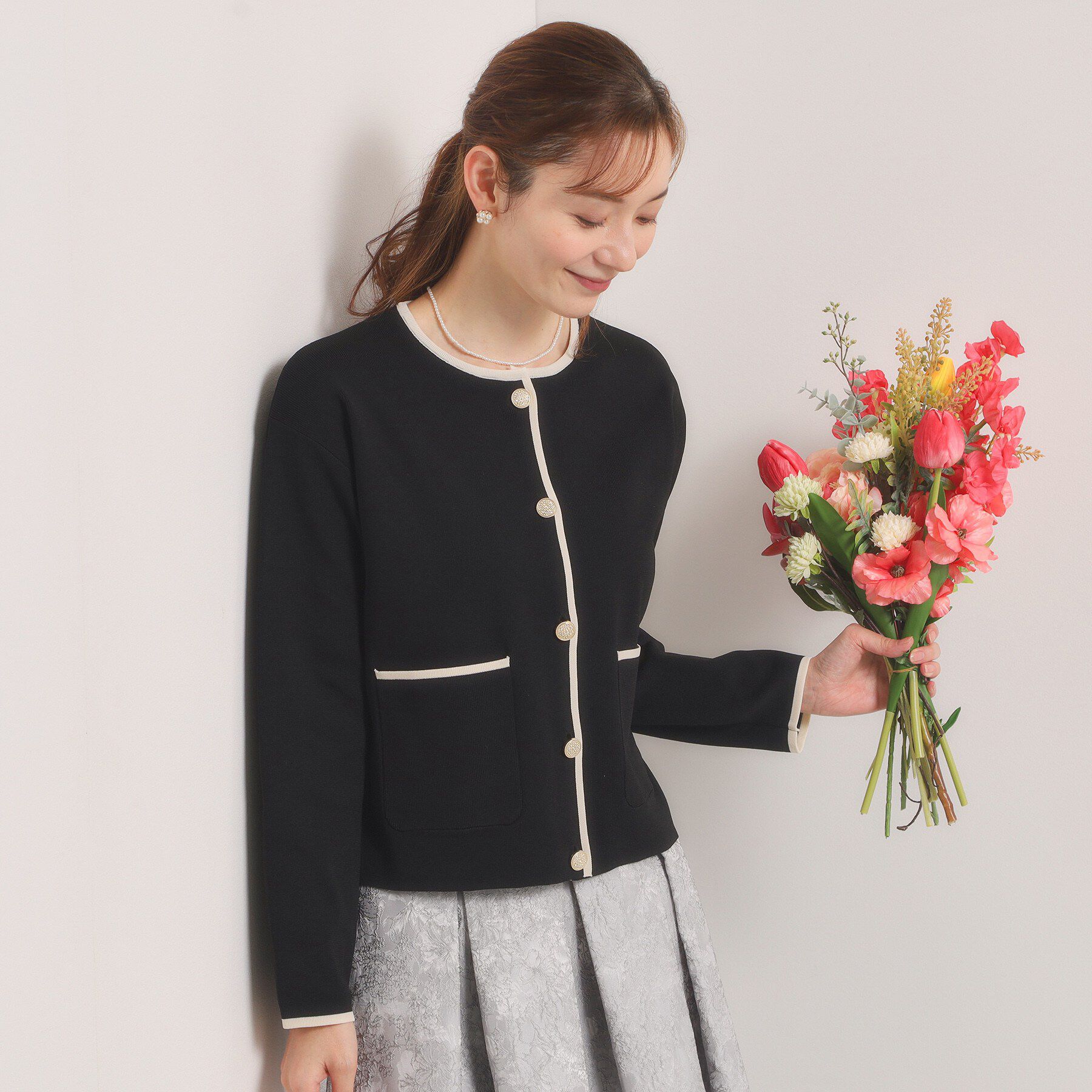 ITS&rsquo;DEMO「【入卒／手洗い可】配色ニットカーディガン」|カーディガン|