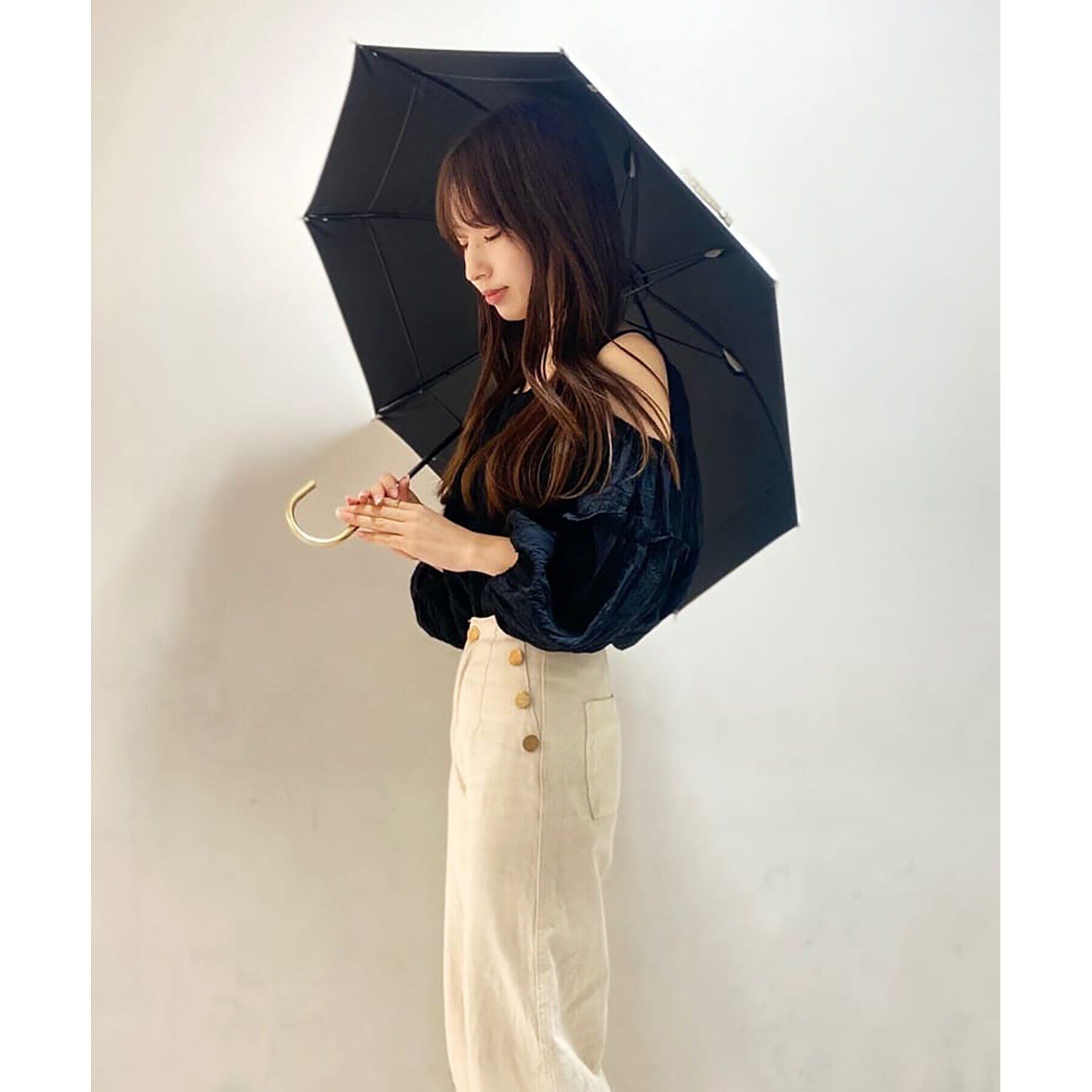 Ober Tashe「【UVカット率99.9％以上/遮光率99.9％以上/レイン/日傘/UVカット】バイカラー長傘」|傘|