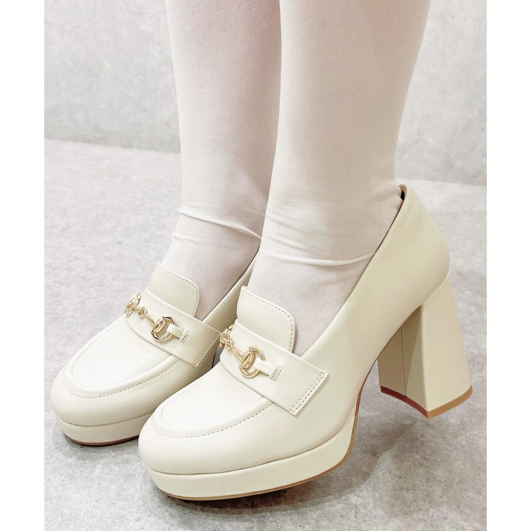 ESPERANZA「厚底ヒールアップローファー 24SS」|パンプス|