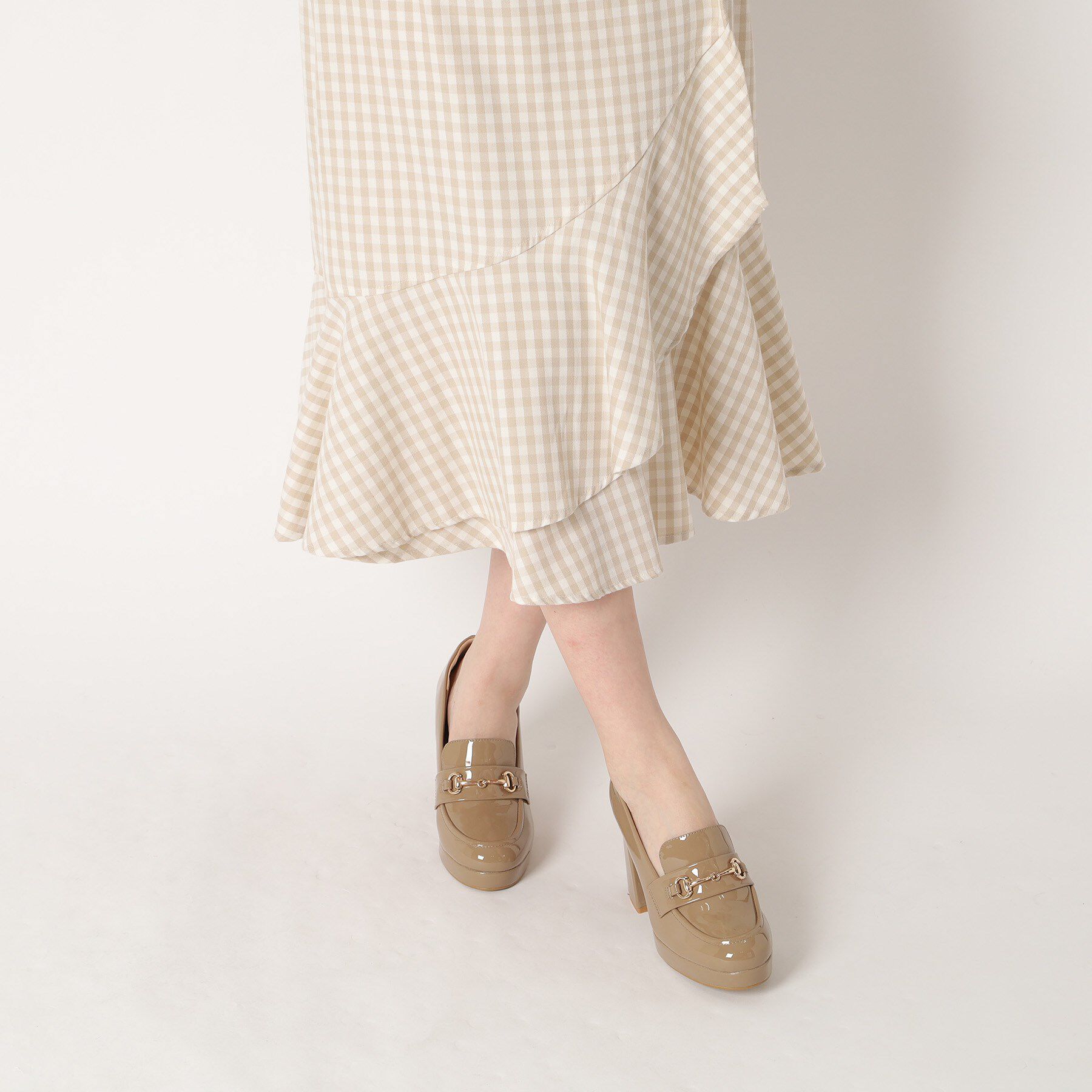 ESPERANZA「厚底ヒールアップローファー 24SS」|パンプス|