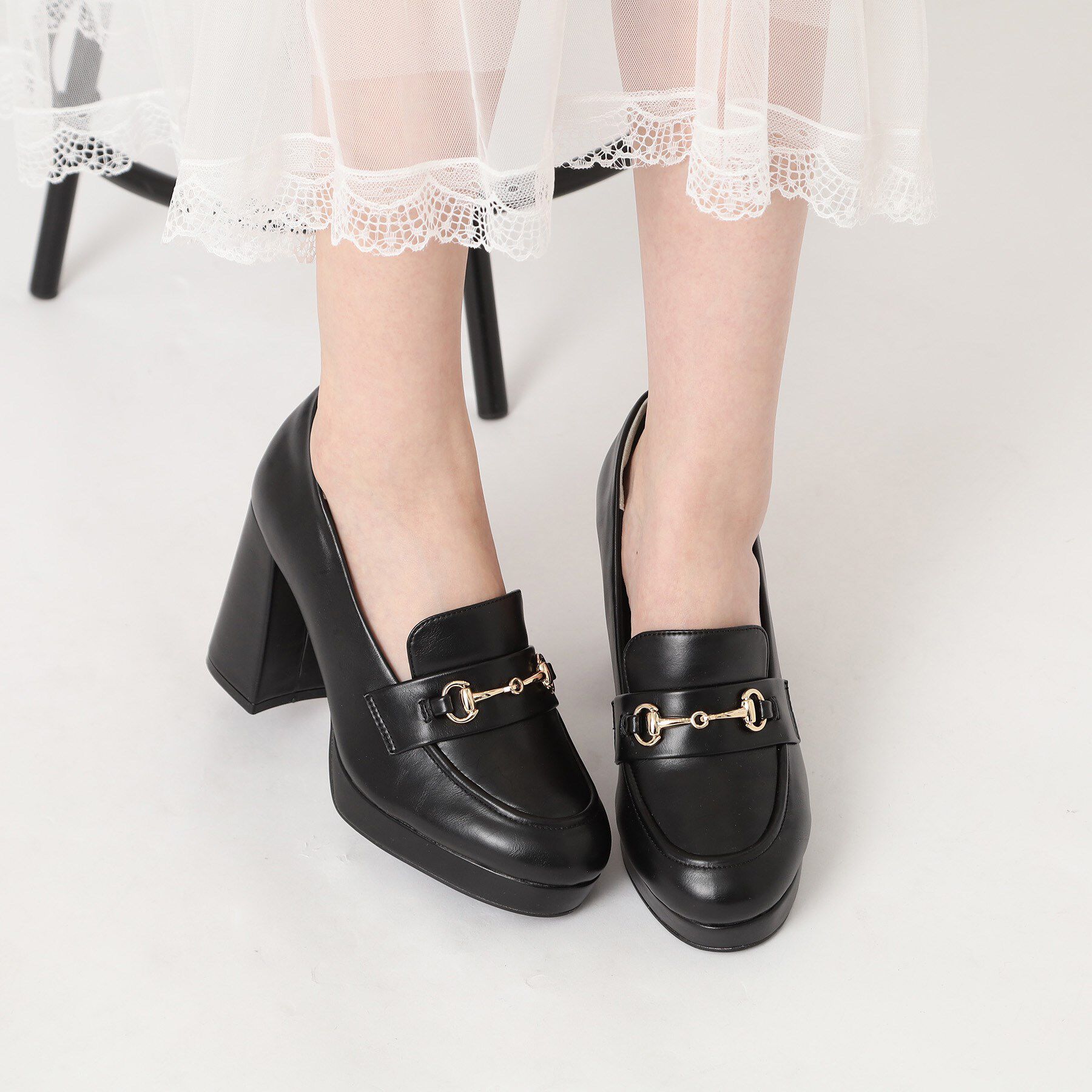 ESPERANZA「厚底ヒールアップローファー 24SS」|パンプス|