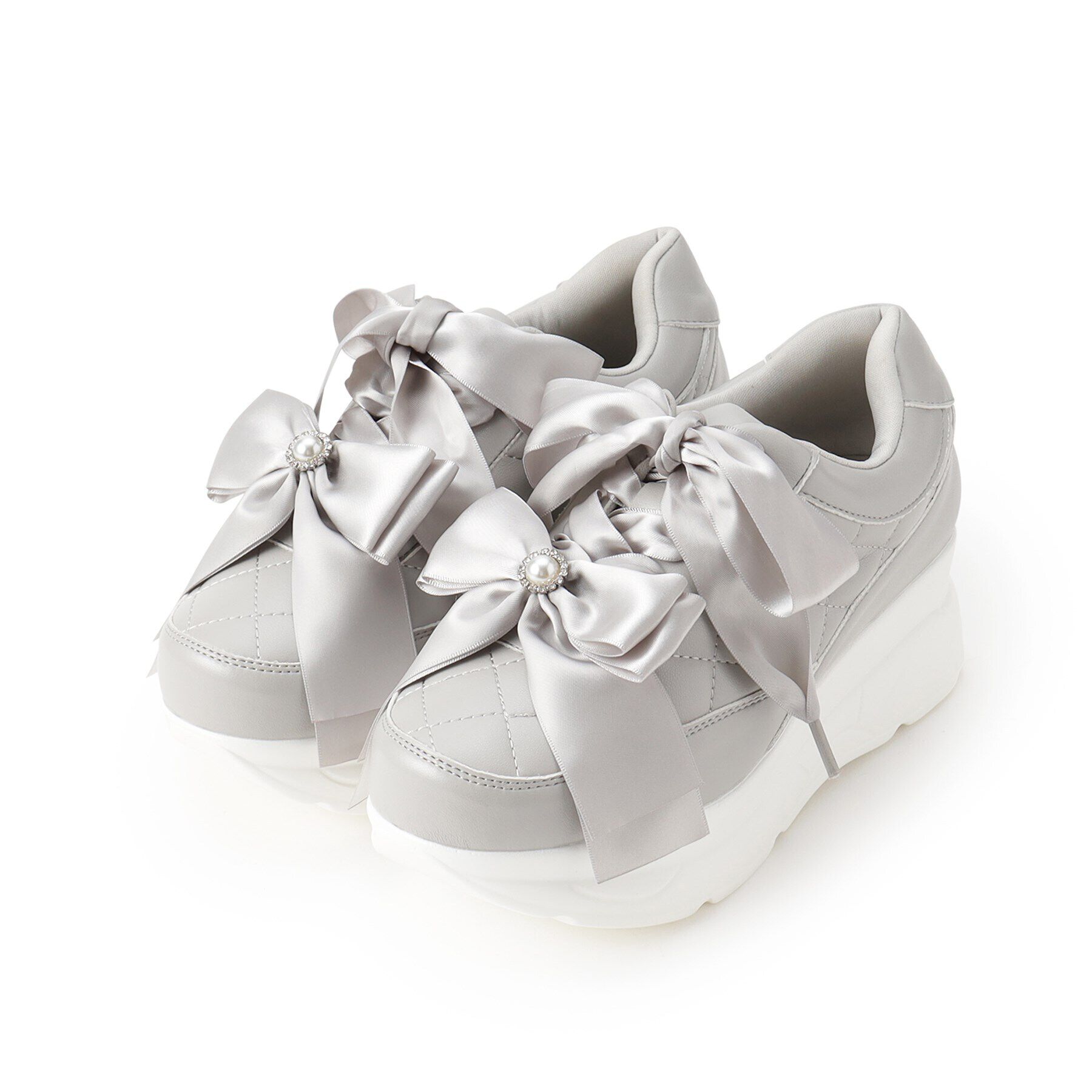 csT&P「厚底キルティングリボン2WAYスニーカー」|スニーカー|ｸﾞﾚｰ(012)