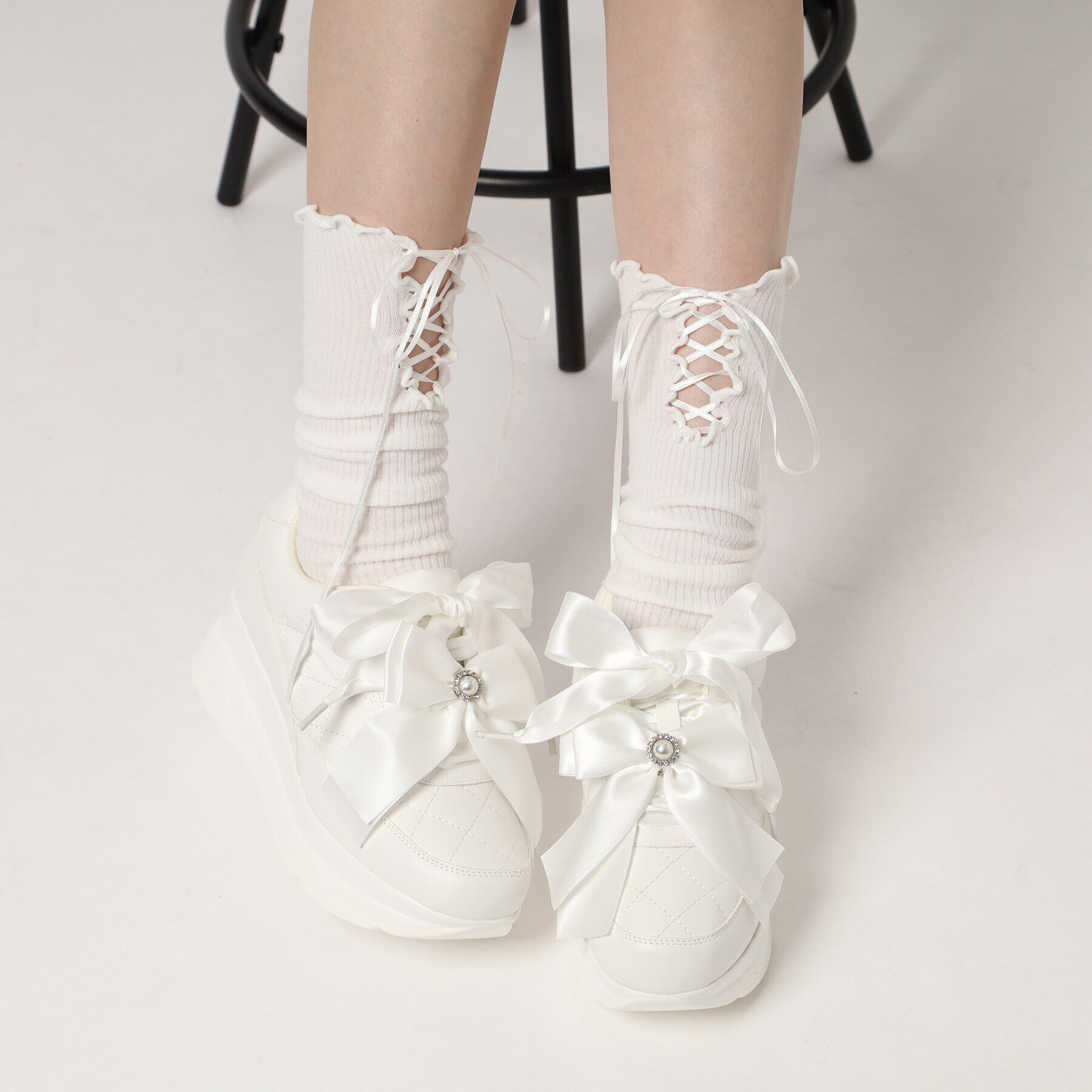 csT&P「厚底キルティングリボン2WAYスニーカー」|スニーカー|