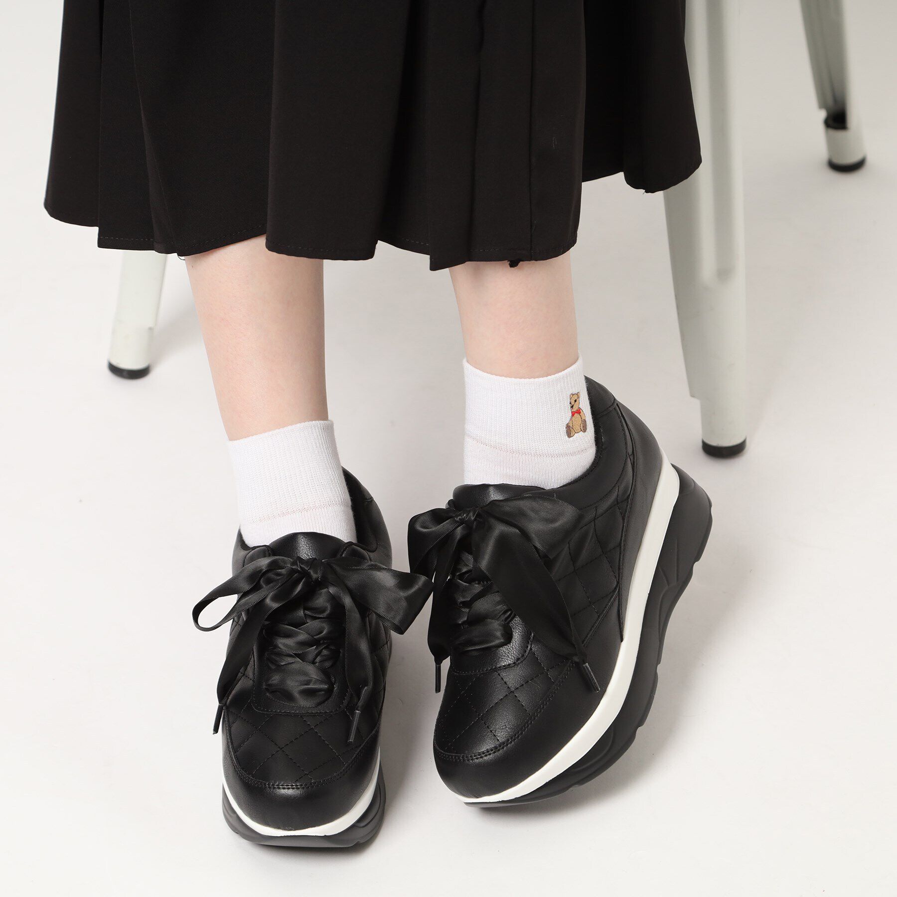 csT&P「厚底キルティングリボン2WAYスニーカー」|スニーカー|