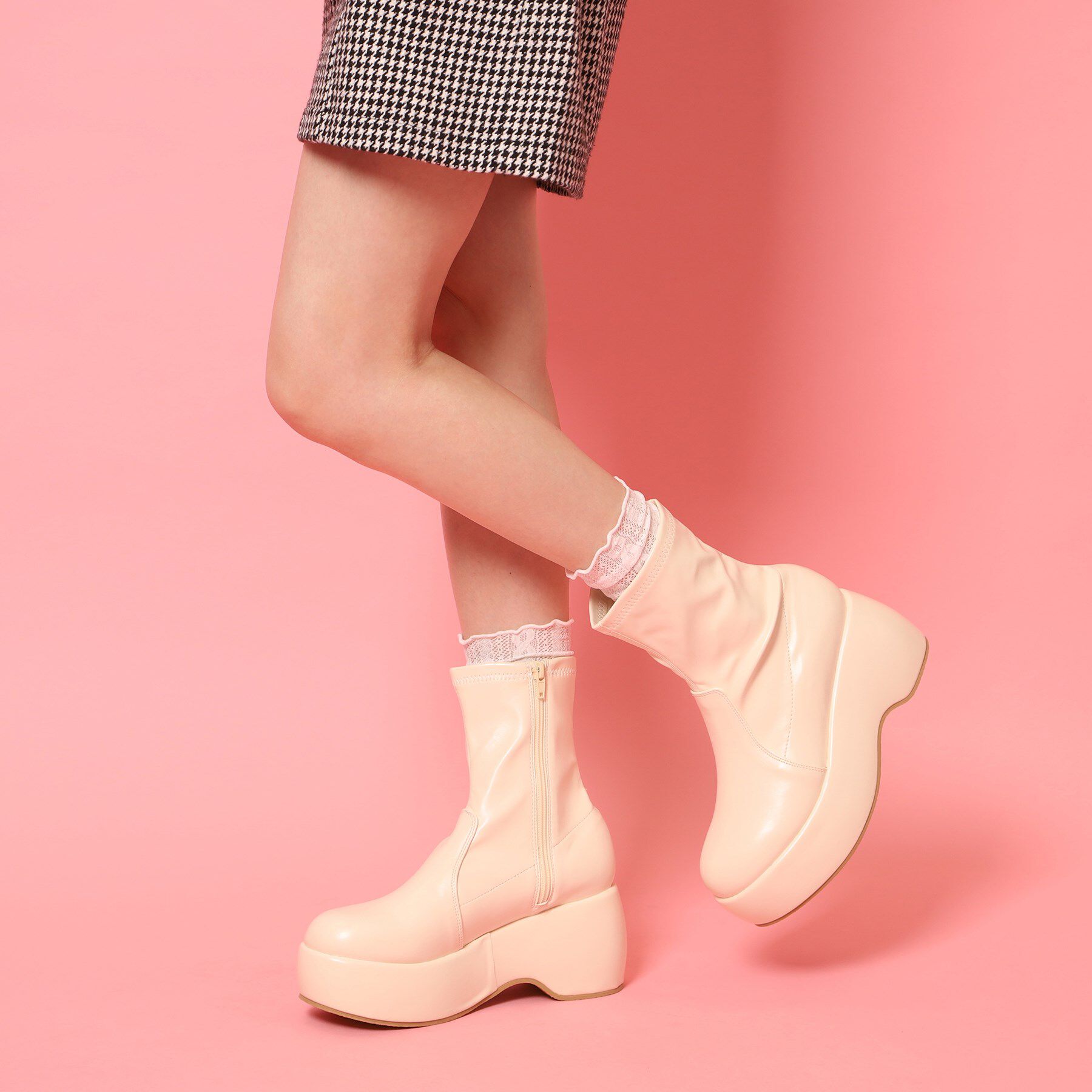 csT&P「厚底プレーンブーツ」|ショートブーツ|