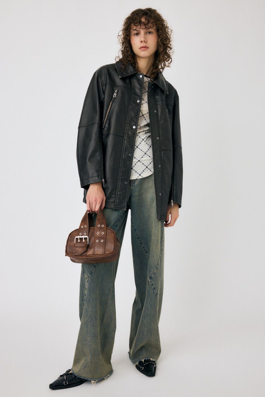 MOUSSY「AGED F/LEATHER MIDDLE ジャケット」|その他|