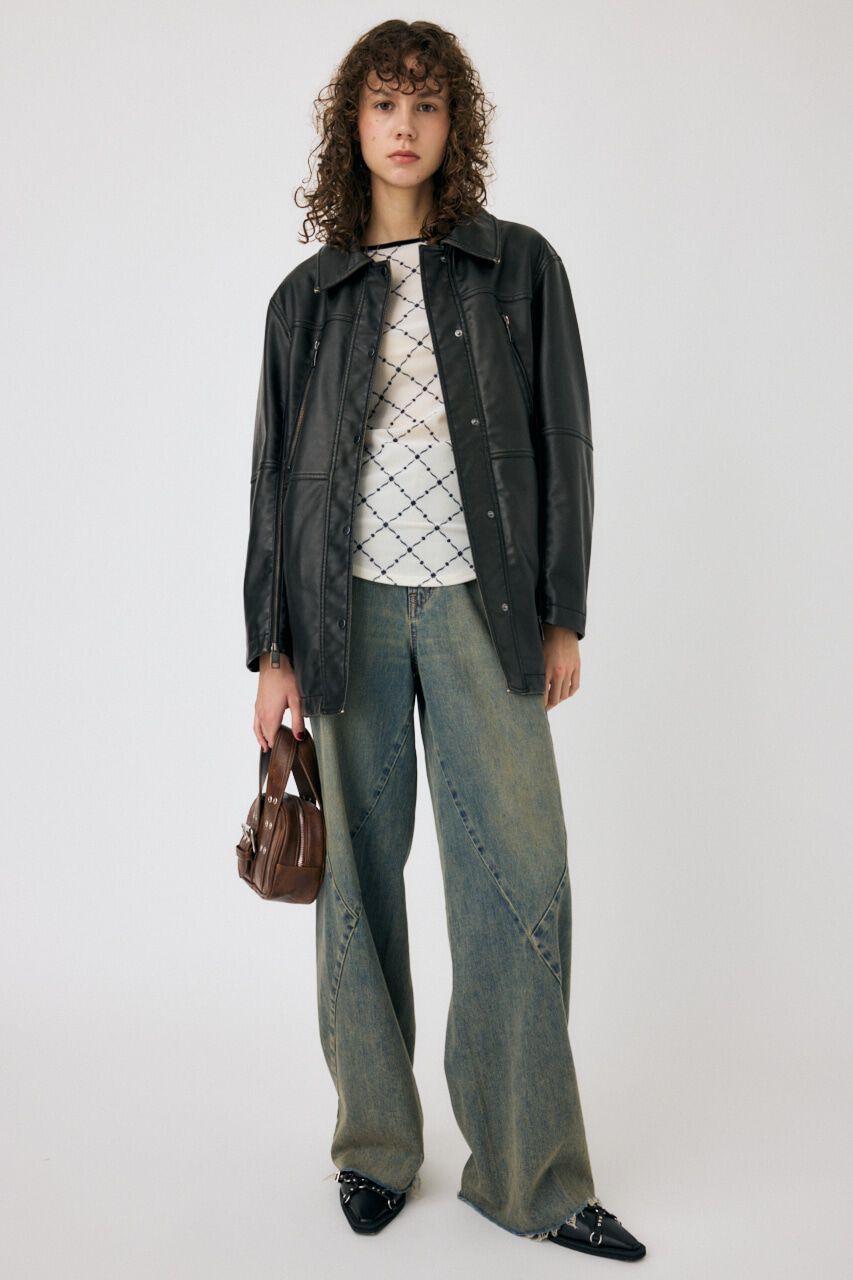 MOUSSY「AGED F/LEATHER MIDDLE ジャケット」|その他|