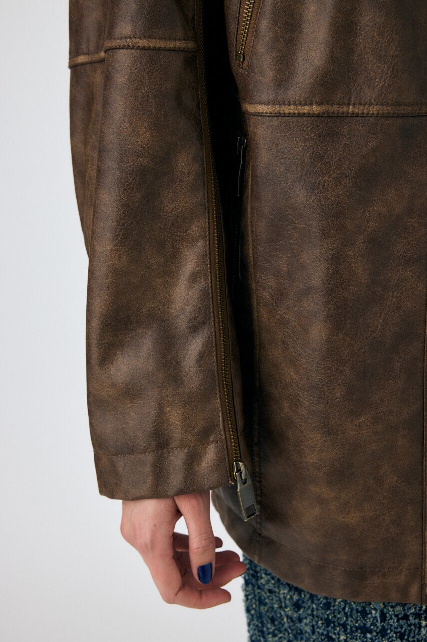 MOUSSY「AGED F/LEATHER MIDDLE ジャケット」|その他|