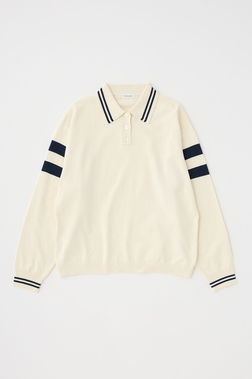 MOUSSY「RUGGER ニットポロ」|ニット・セーター|O/WHT1