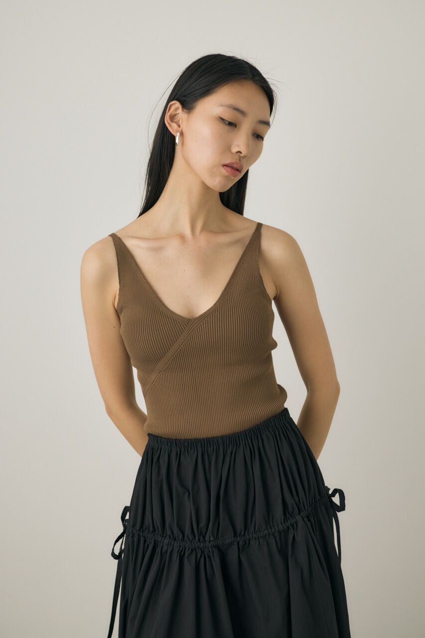 MOUSSY「カップ付きニットキャミソール　リサイクルポリエステル使用」|キャミソール|