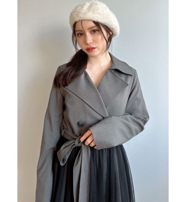 RESEXXY「チュールドッキングロングコート」|トレンチコート|