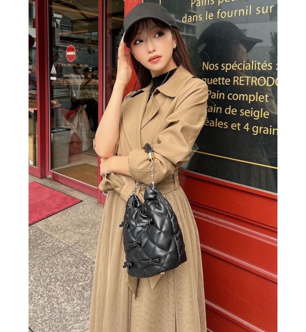 RESEXXY「チュールドッキングロングコート」|トレンチコート|