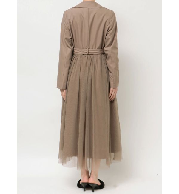 RESEXXY「チュールドッキングロングコート」|トレンチコート|