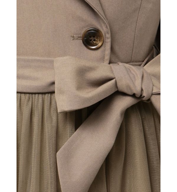 RESEXXY「チュールドッキングロングコート」|トレンチコート|