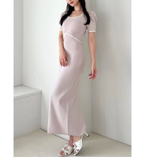 RESEXXY「バイカラータイトワンピース」|ワンピース|ピンク