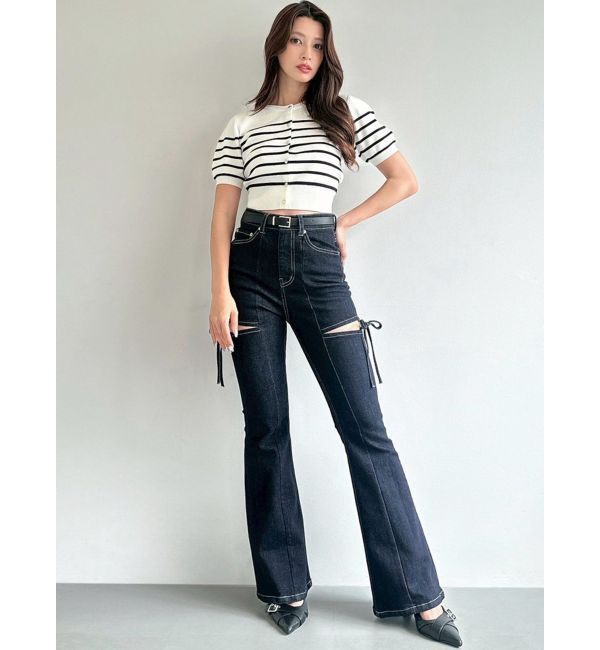 RESEXXY「クルーネックハーフスリーブニットカーデ」|カーディガン|