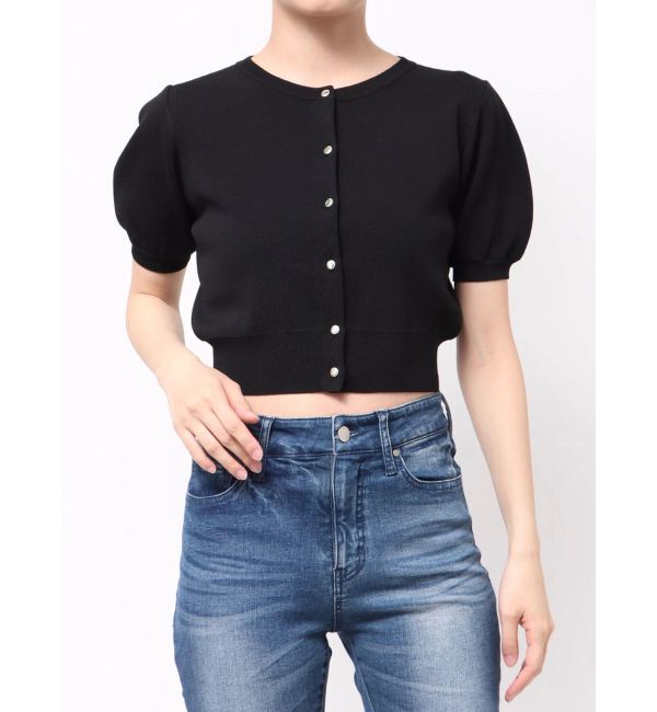 RESEXXY「クルーネックハーフスリーブニットカーデ」|カーディガン|