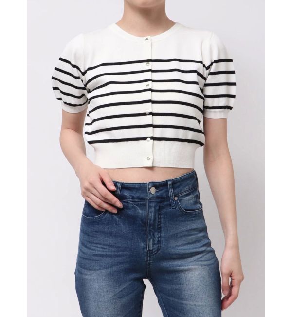 RESEXXY「クルーネックハーフスリーブニットカーデ」|カーディガン|