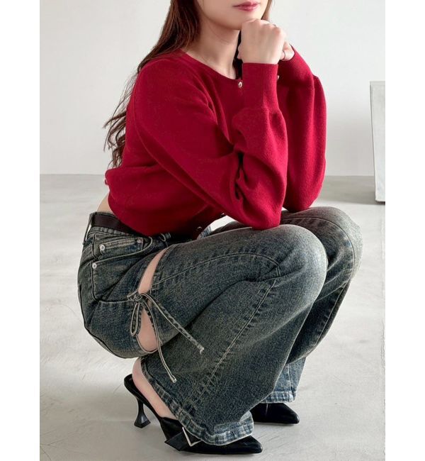 RESEXXY「クルーネックニットカーデ」|カーディガン|