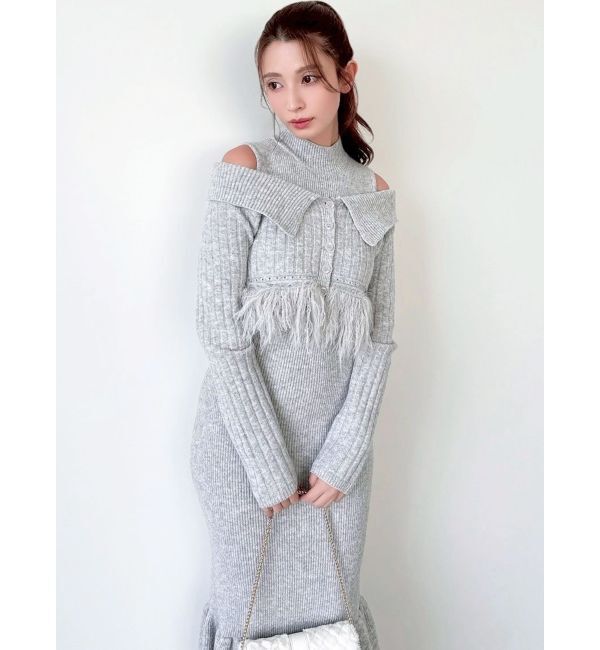RESEXXY「フェザーヘムレイヤードニットワンピース」|ワンピース|