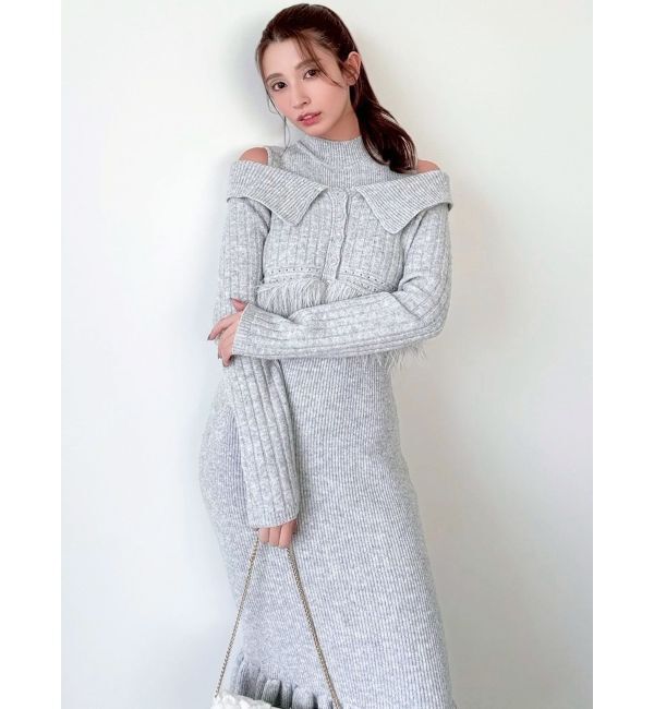 RESEXXY「フェザーヘムレイヤードニットワンピース」|ワンピース|