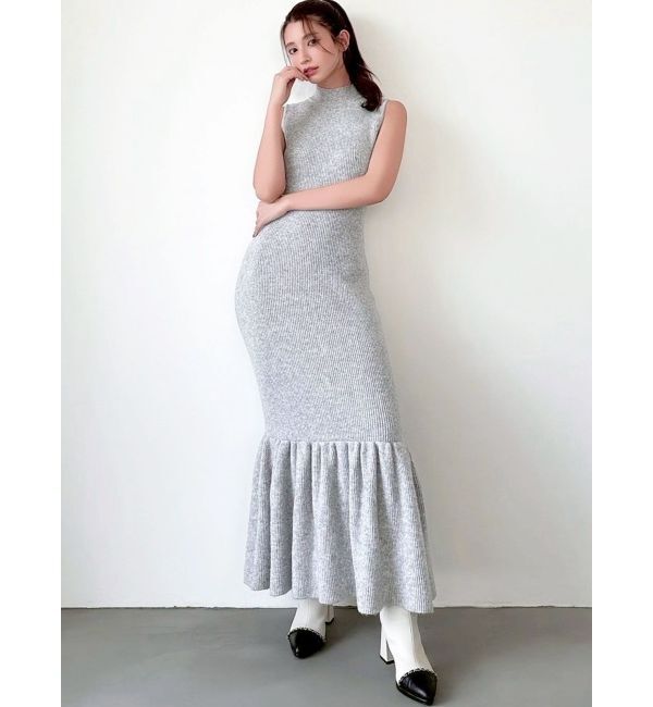 RESEXXY「フェザーヘムレイヤードニットワンピース」|ワンピース|