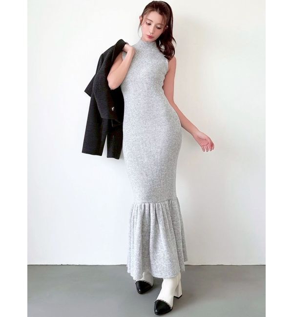 RESEXXY「フェザーヘムレイヤードニットワンピース」|ワンピース|