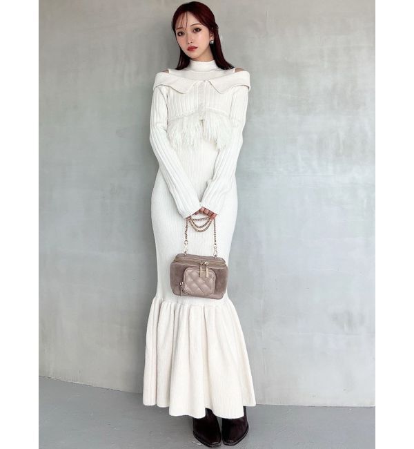 RESEXXY「フェザーヘムレイヤードニットワンピース」|ワンピース|