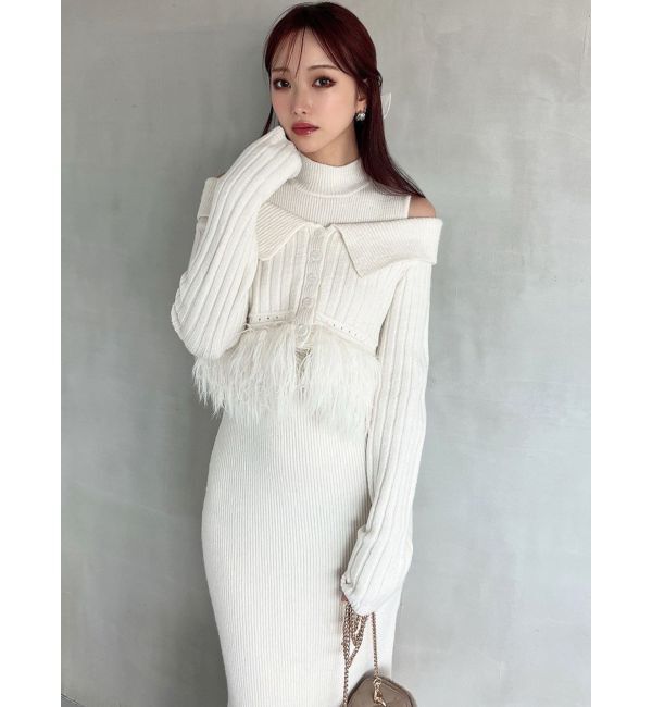 RESEXXY「フェザーヘムレイヤードニットワンピース」|ワンピース|