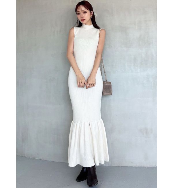 RESEXXY「フェザーヘムレイヤードニットワンピース」|ワンピース|